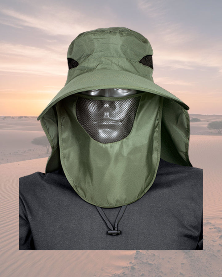 Gorra Sahariana Barbaric con rejilla, color verde