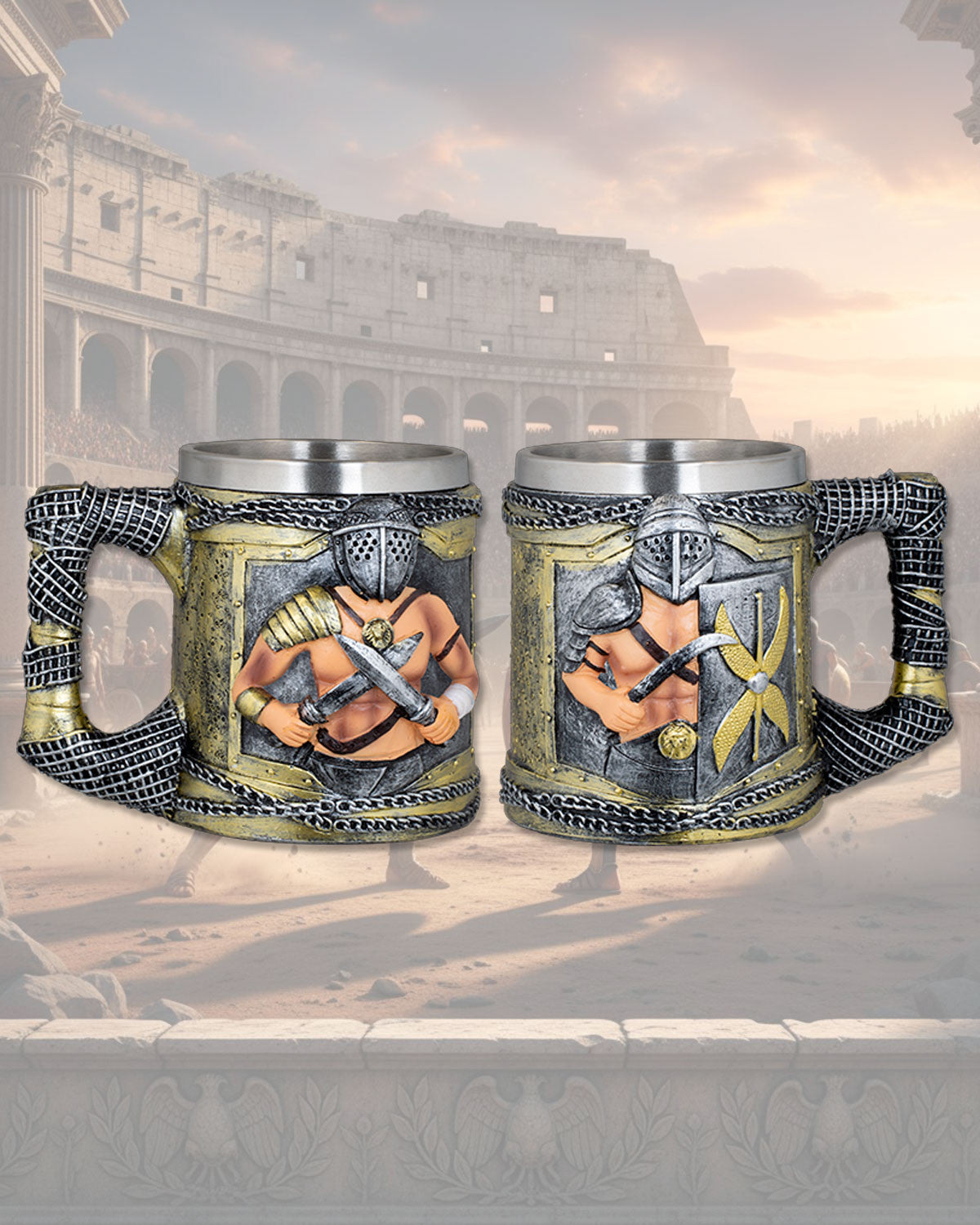 Taza medieval en resina modelo Gladiador (12 cm.)