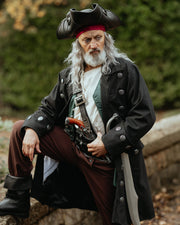 Abrigo medieval Pirata modelo Capitan Chad, color negro