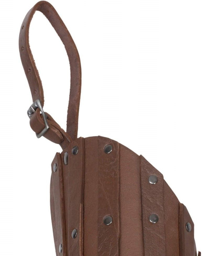 Protectores medievales para muslo modelo Strigo, color marrón