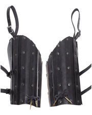 Protectores medievales para muslo modelo Strigo, color negro
