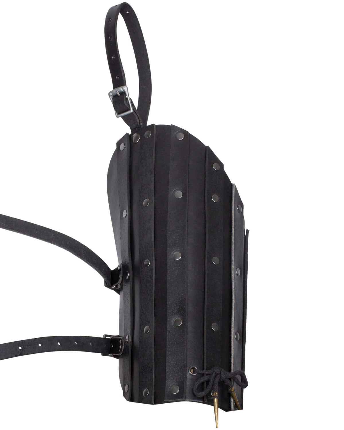 Protectores medievales para muslo modelo Strigo, color negro