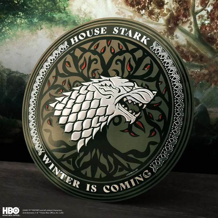 Placa decorativa de aluminio Stark Game of Thrones, 30 cm.