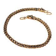 Cadena vikinga cabezas lobo, colgante cristal roca