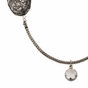 Cadena vikinga cabezas lobo, colgante cristal roca