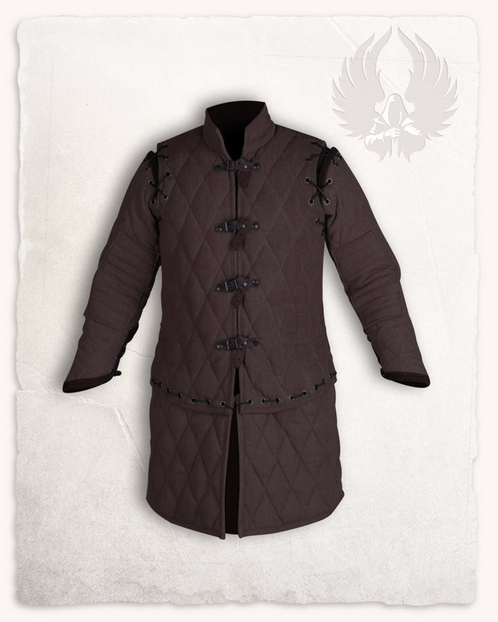 Gambesón medieval acolchado modelo Arthur, color marrón