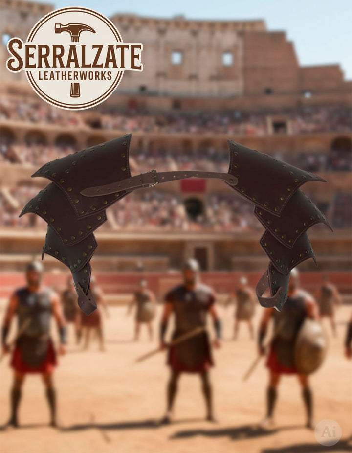 Hombreras de Cuero con Remaches para recreaciones, marrones