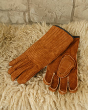 Guantes medievales en cuero modelo Clemens, color marrón claro