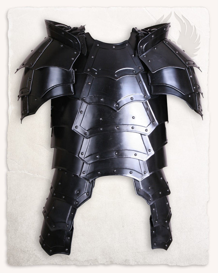 Armadura medieval en acero modelo Vladimir, acabado ennegrecido