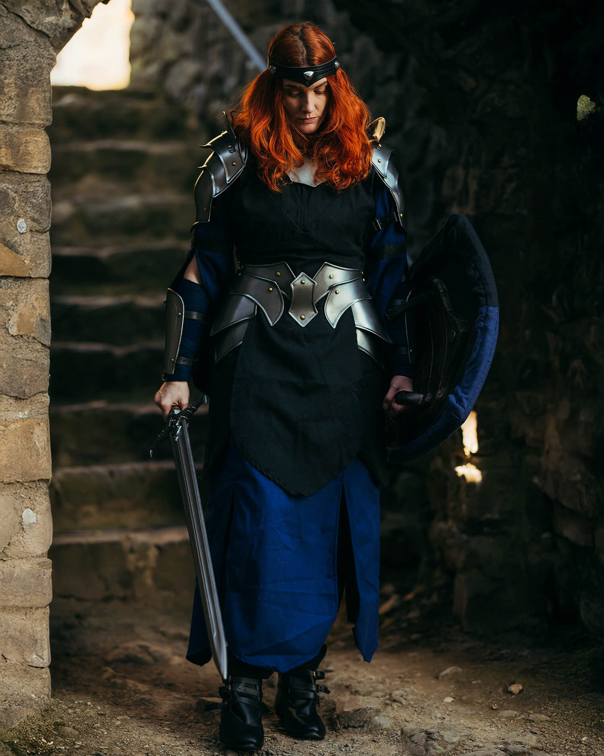 Cinturón medieval con escarcelas modelo Lena, acabado pulido