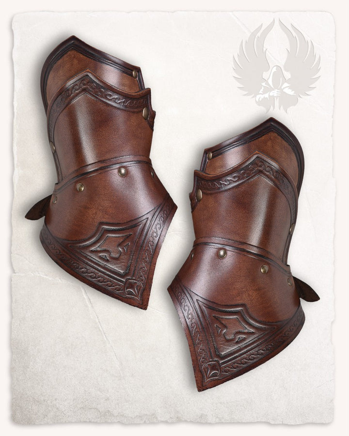 Guantes medievales en cuero marrón, modelo Sulla