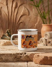 Taza latón esmaltado Vintage Egipcios