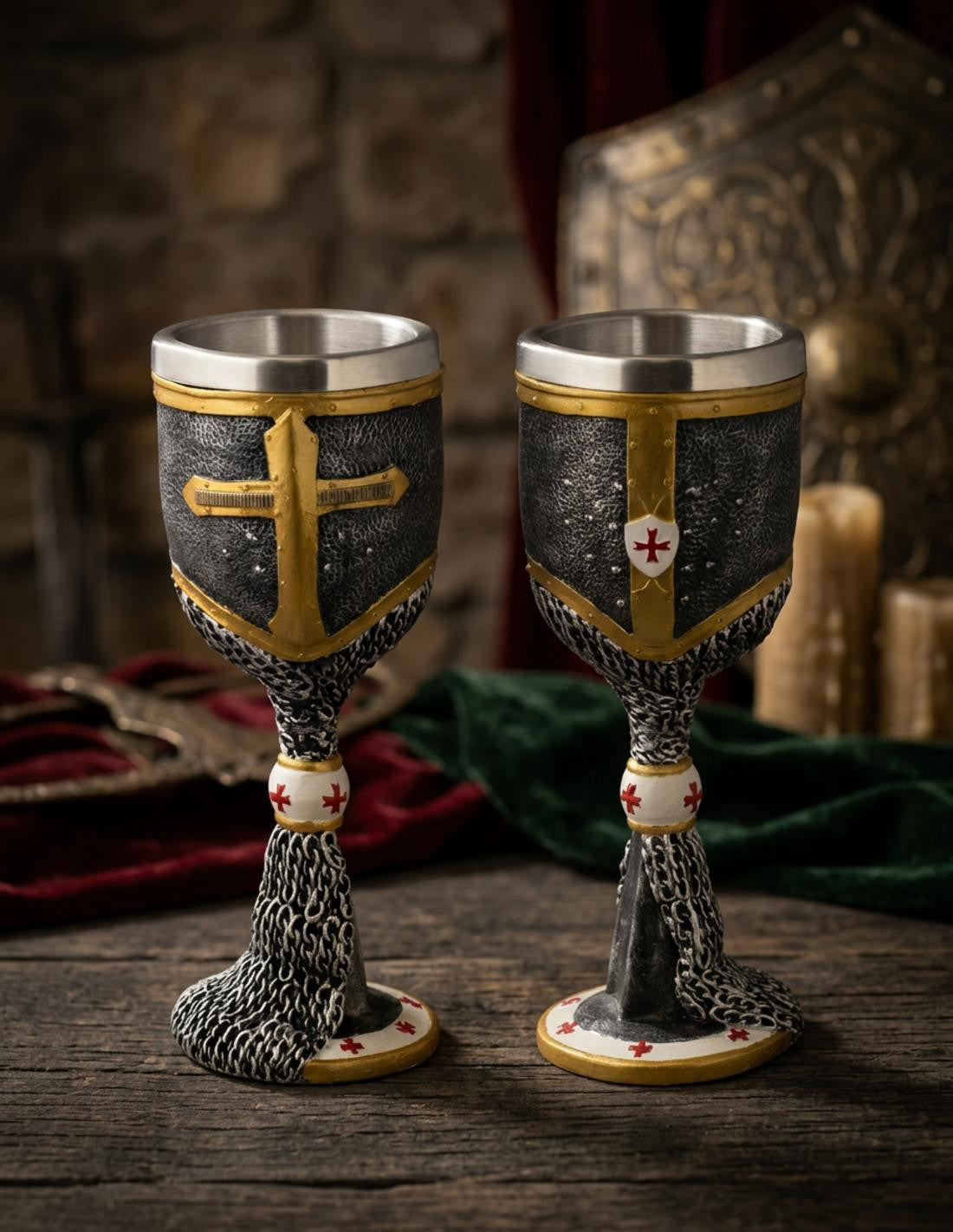 Copa escudo templario cota de malla