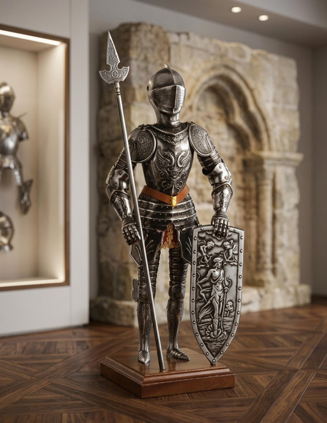 Miniatura armadura caballero medieval Águila, 42 cms.