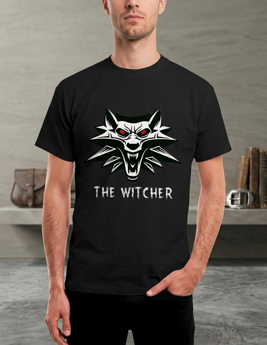 Camiseta The Witcher negra, manga corta