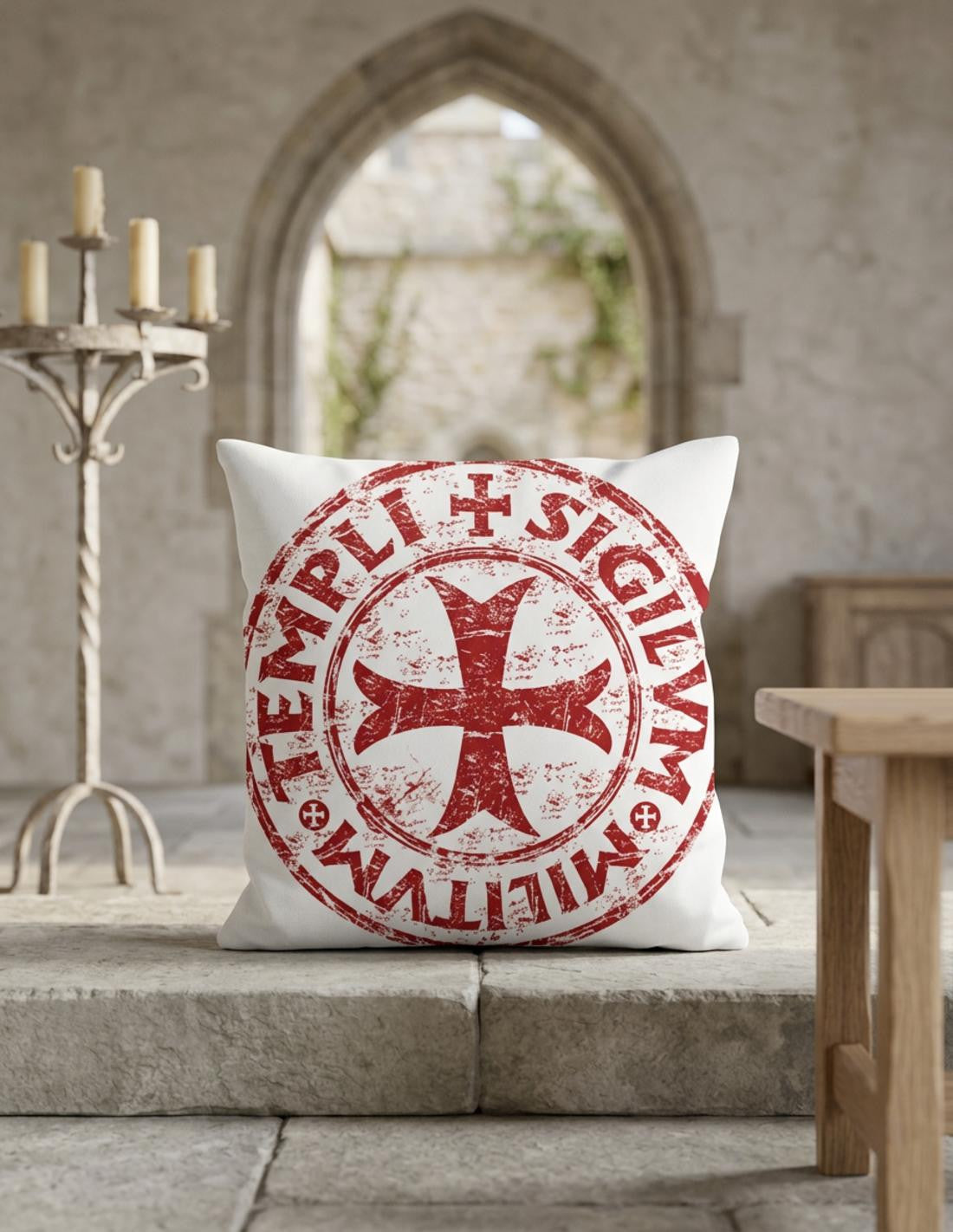 Cojín medieval Cruz-Escudo Templarios