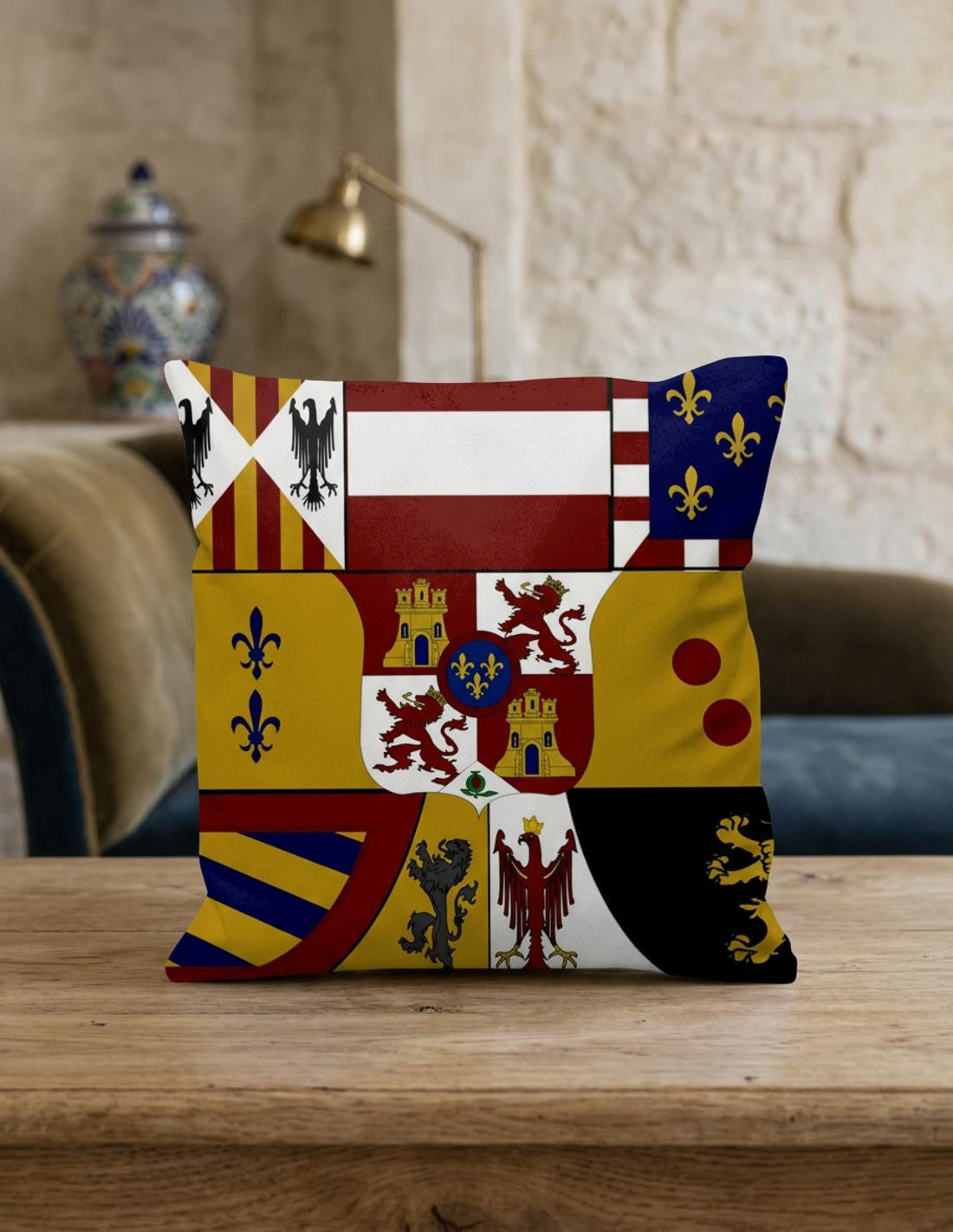 Cojín medieval Escudo de los Borbones