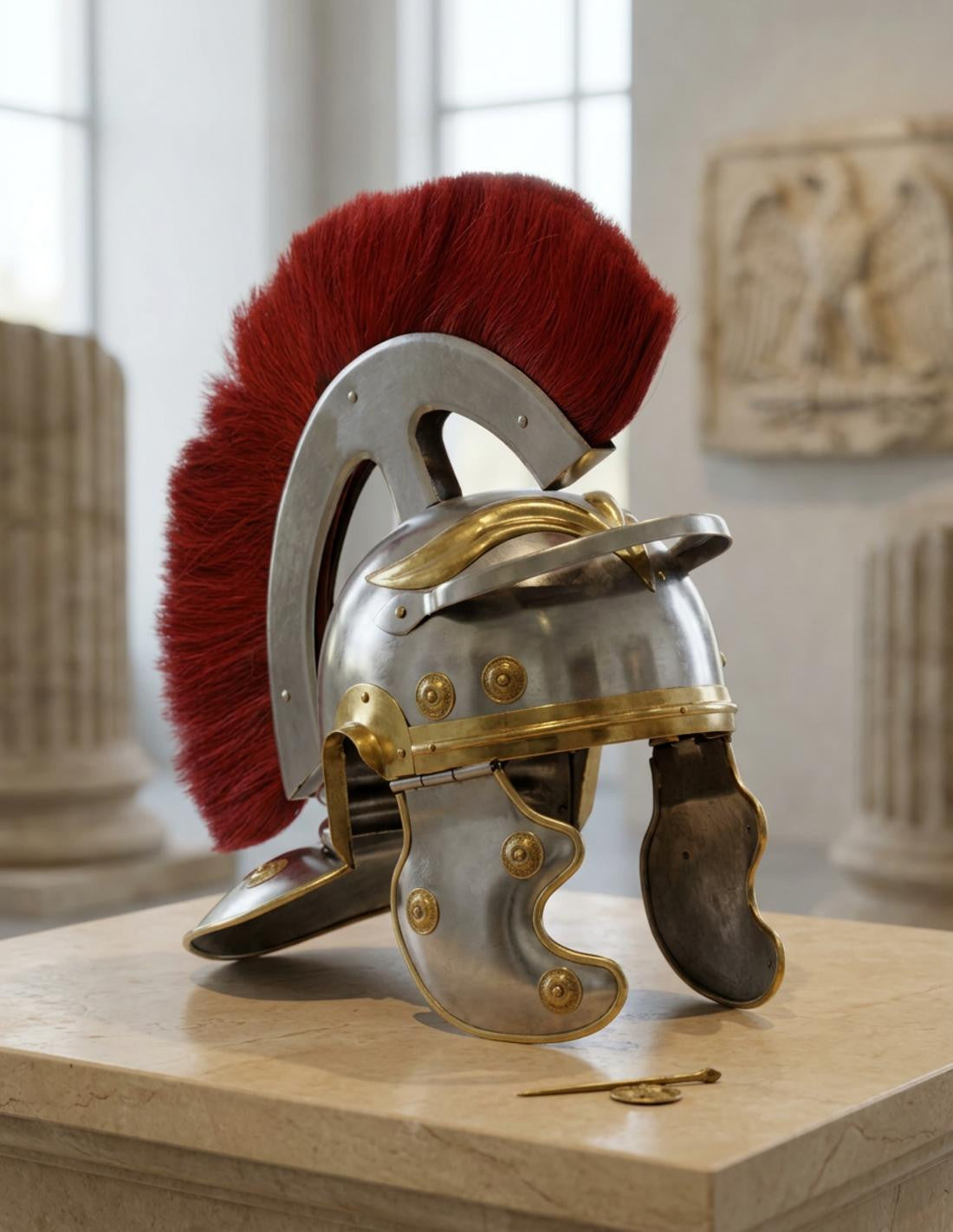 Casco Centurión Romano con penacho frontal