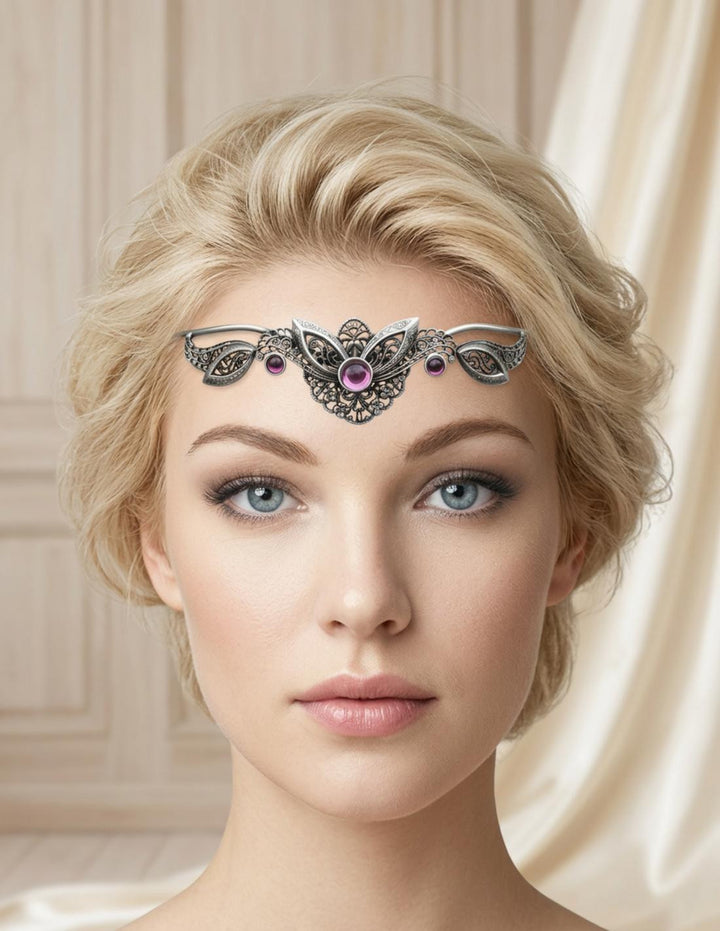 Tiara con perlas de cristal