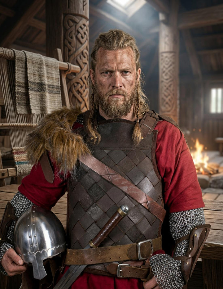 Armadura vikinga en cuero