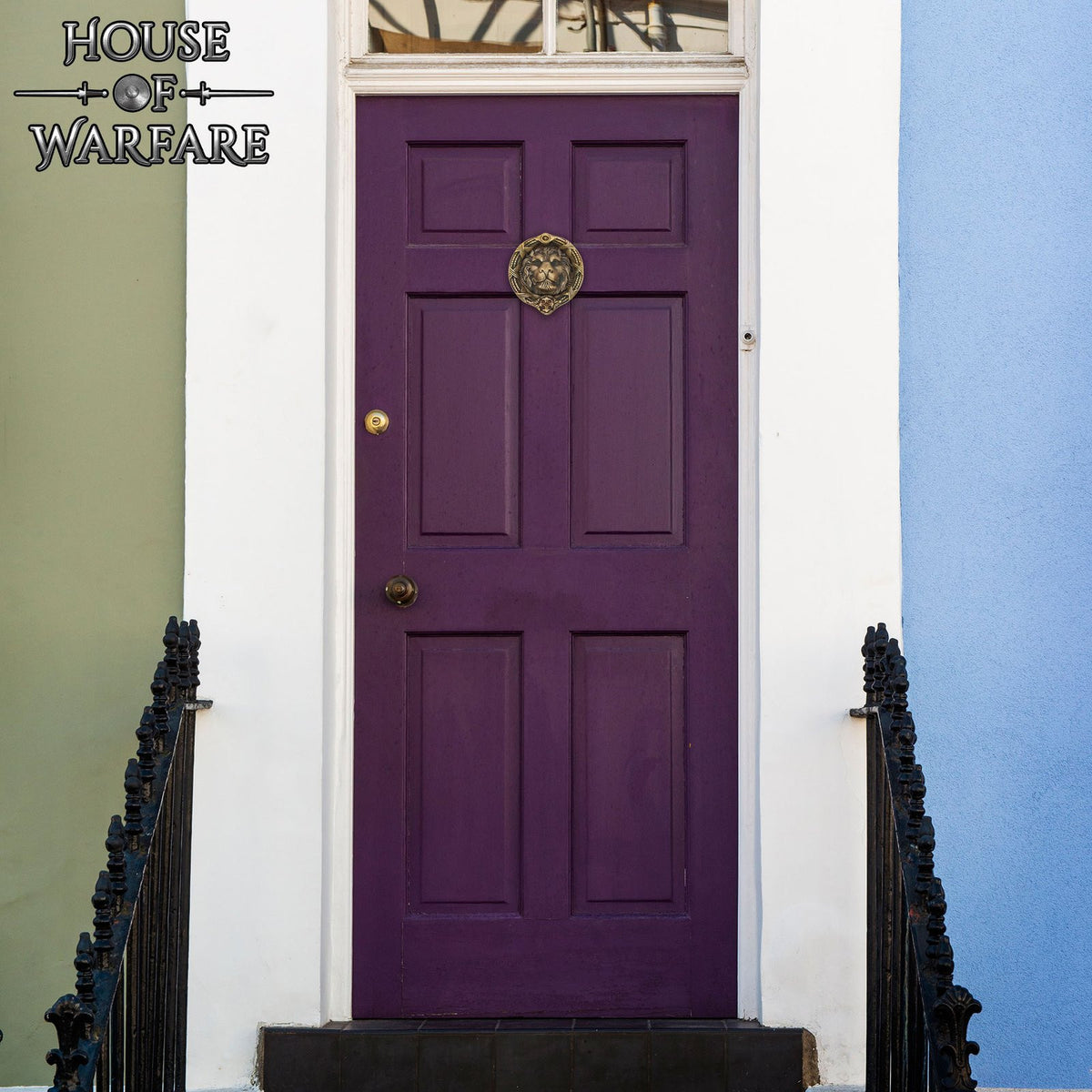 Aldaba medieval modelo León en latón antiguo
