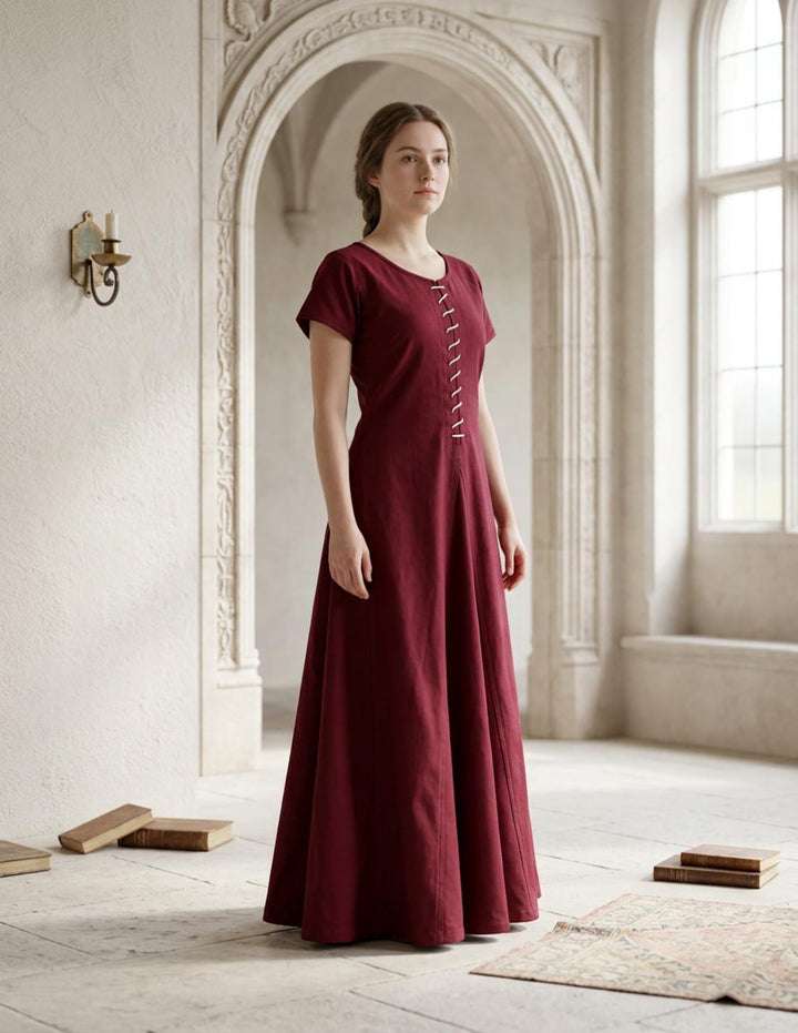 Vestido medieval manga corta, Ava