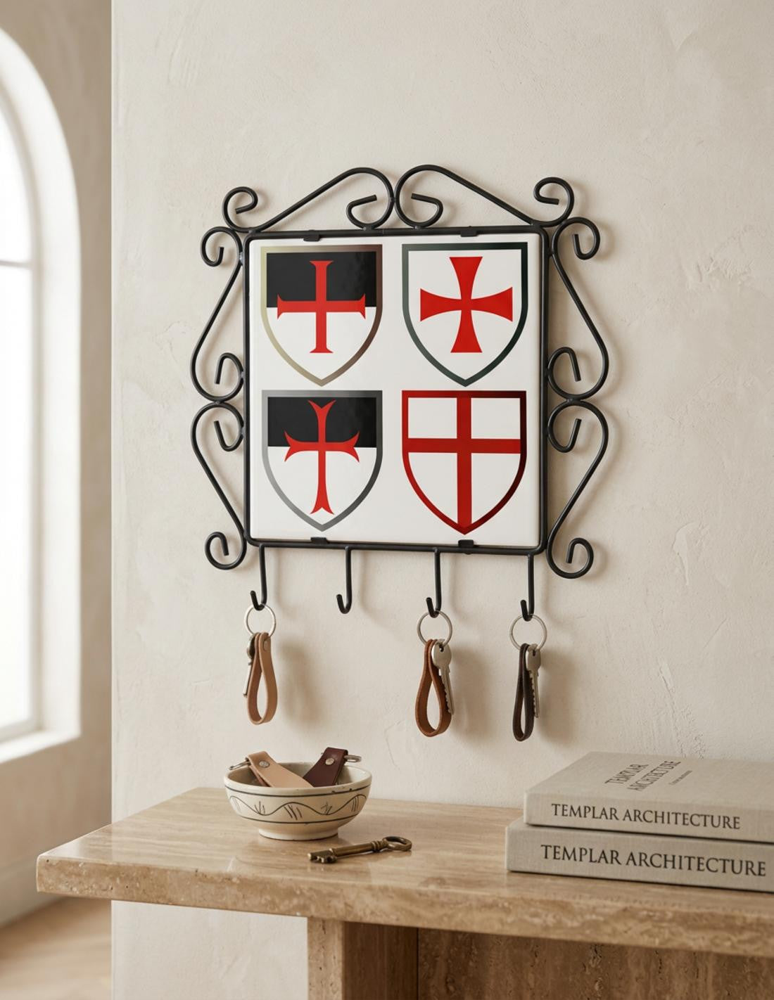 Colgador de llaves con Cruces Templarias