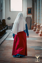 Pellote Medieval Sobrevesta de Brocado Noble, rojo