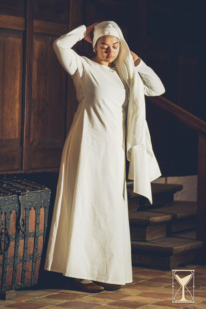 Túnica Interior Medieval de Mujer, algodón crema