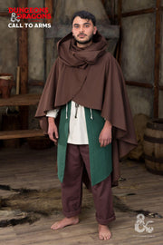 Capa medieval en algodón marrón Dungeons y Dragons