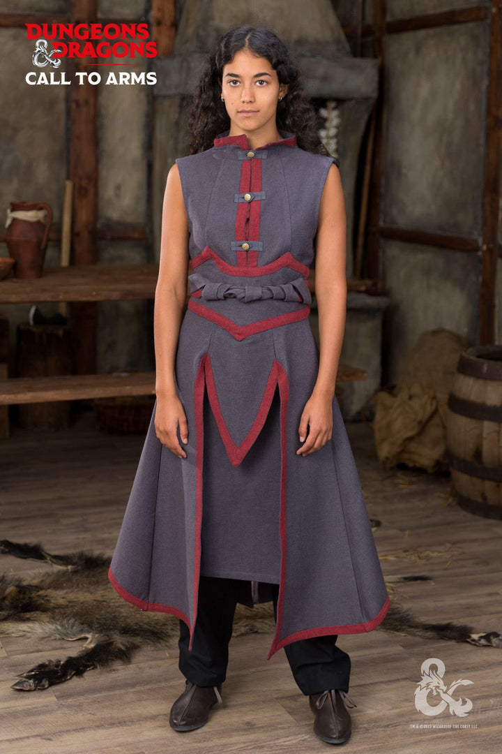 Falda de batalla del Hechicero Dungeons y Dragons, gris-rojo