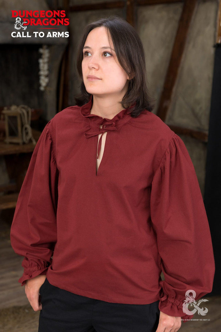 Camisa medieval algodón Dungeons y Dragons color rojo