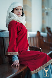 Sobretúnica medieval Lino rojo modelo Matilde