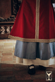 Sobretúnica medieval Lino rojo modelo Matilde