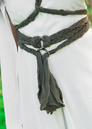 Cinturón medieval trenzado de algodón, color verde