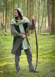 Chaleco medieval con capucha modelo Lorun, color negro