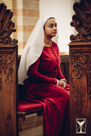 Vestido de Noble Medieval tercopelo rojo modelo Colette