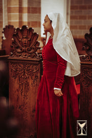 Vestido de Noble Medieval tercopelo rojo modelo Colette