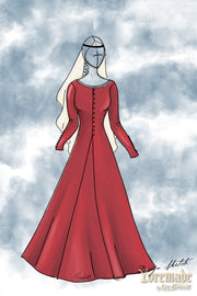 Vestido de Noble Medieval tercopelo rojo modelo Colette