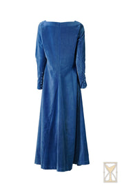 Vestido de Noble Medieval tercopelo azul modelo Colette