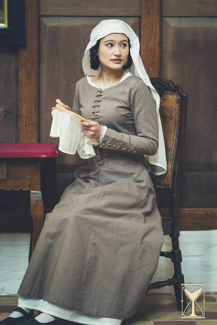 Vestido Medieval algodón marrón modelo Marian