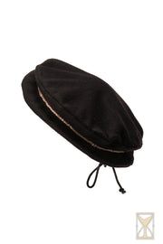 Gorro renacentista plano modelo Edward, color negro