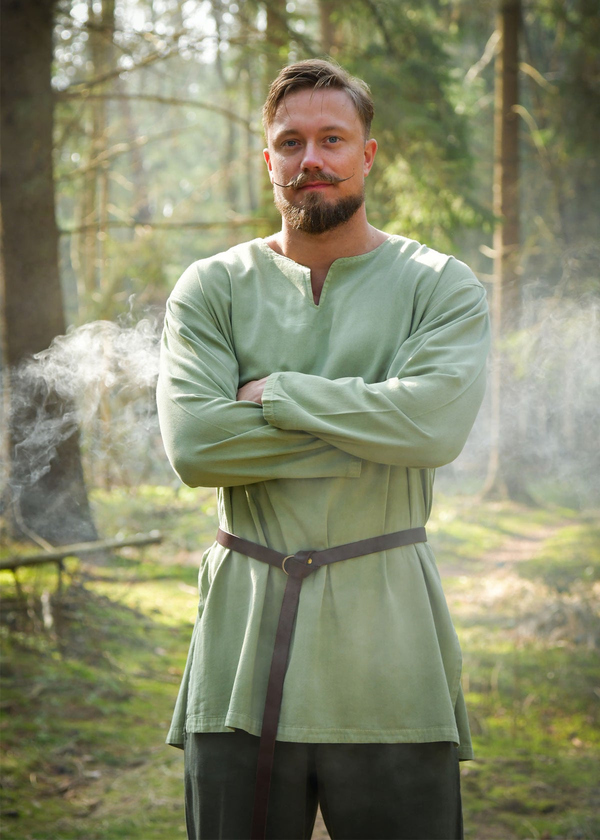 Túnica medieval en algodón modelo Varnis, color verde