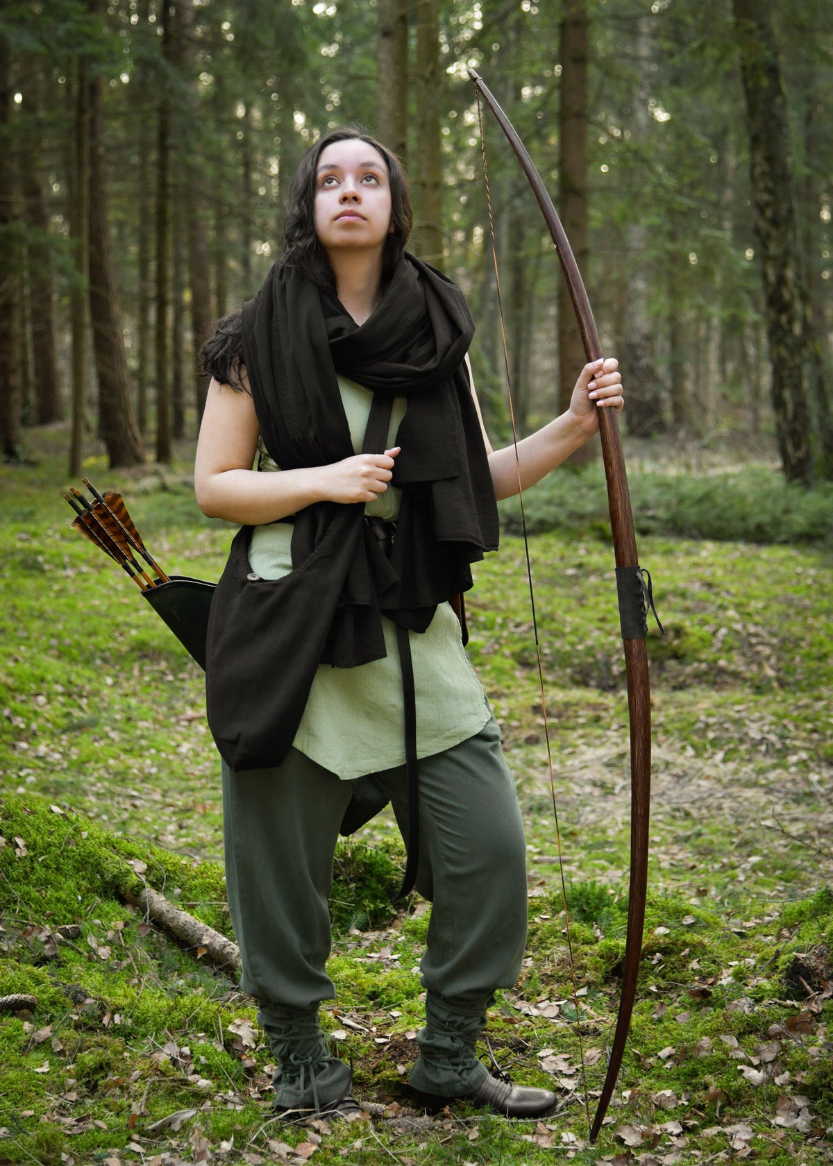 Bolso medieval en algodón, color negro