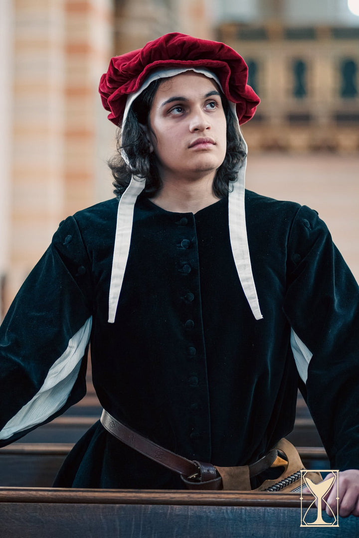 Abrigo medieval terciopelo negro Siglo XII