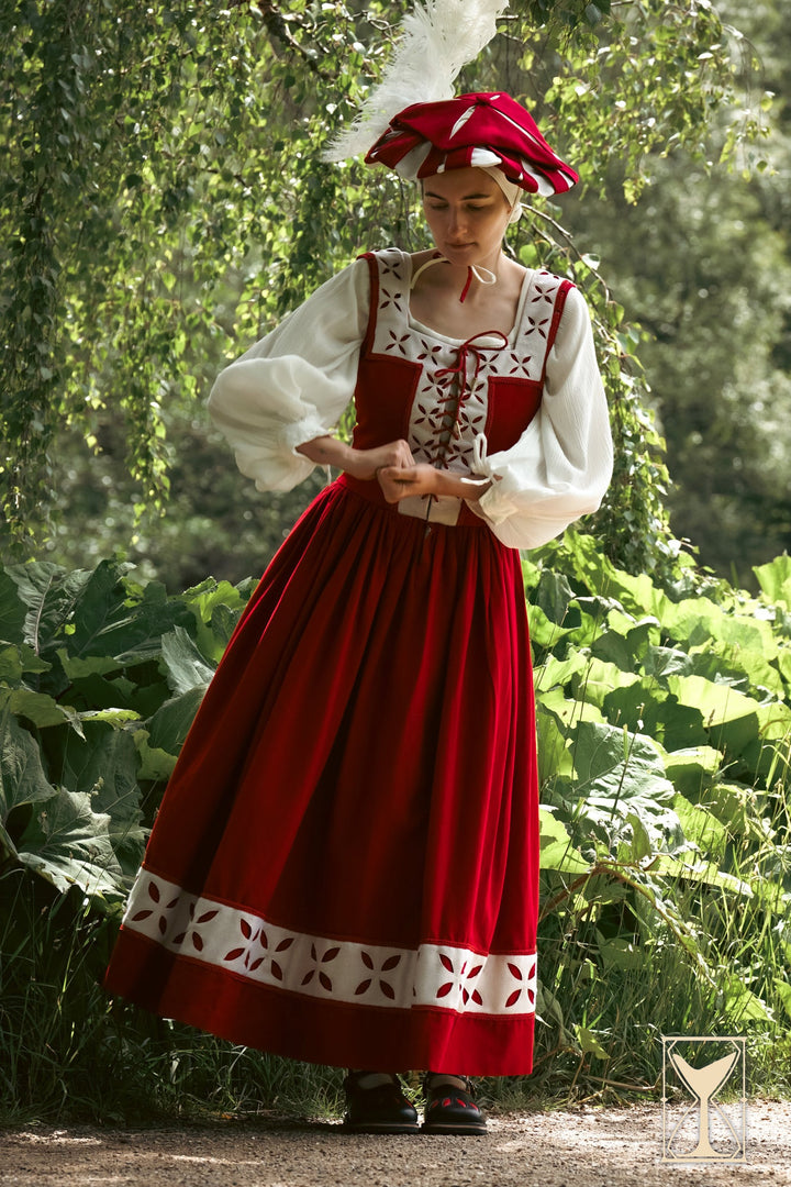 Vestido Landsknecht de Kampfrau, Traje Medieval Alemán