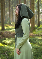 Chaleco medieval con capucha modelo Nalen, color verde oliva