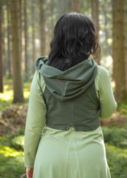 Chaleco medieval con capucha modelo Nalen, color verde oliva