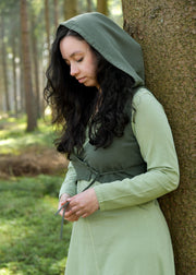 Chaleco medieval con capucha modelo Nalen, color verde oliva