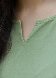 Vestido medieval en algodón modelo Tyra, color verde